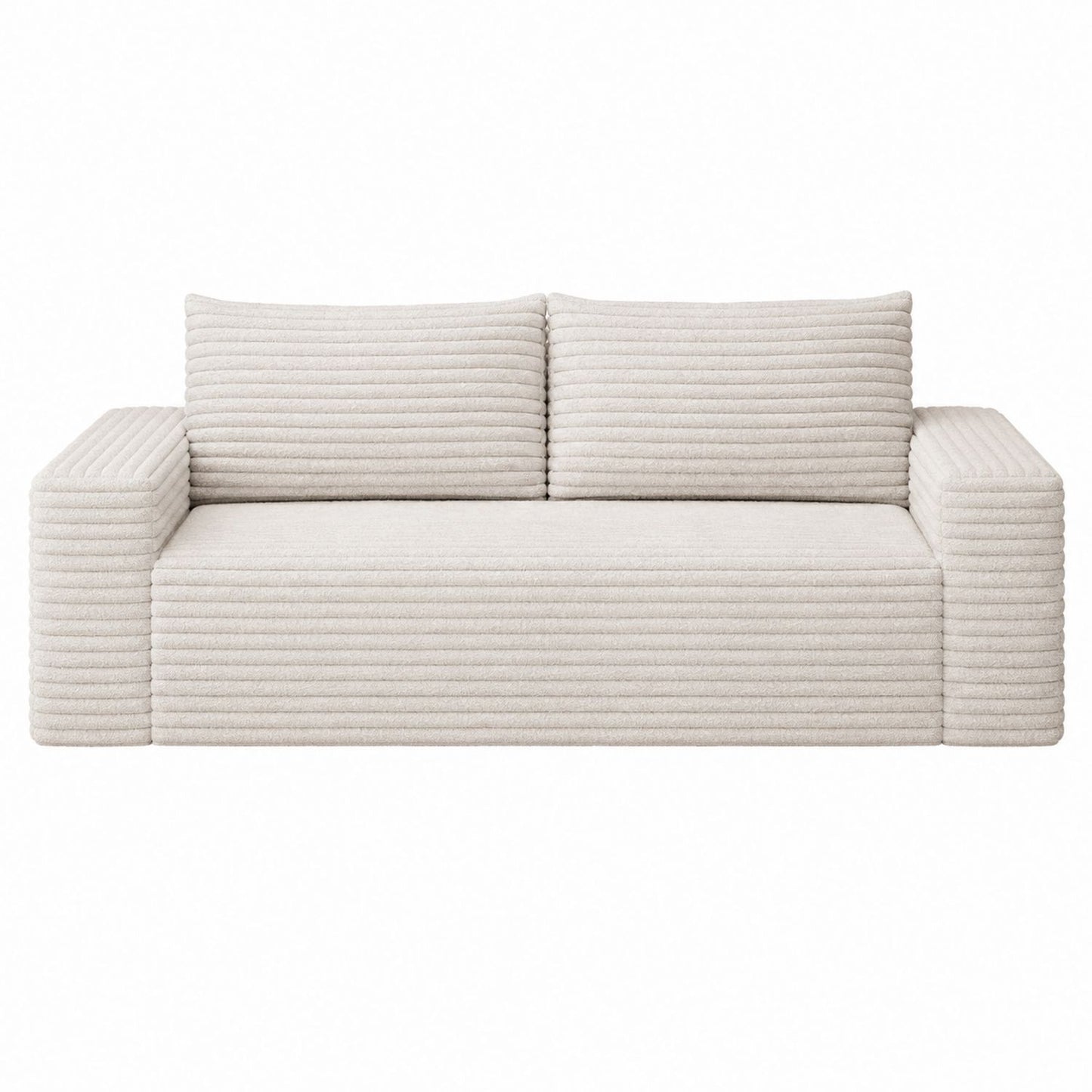 Polyester Upholstered Sofa with Cushioned Back and Armrests