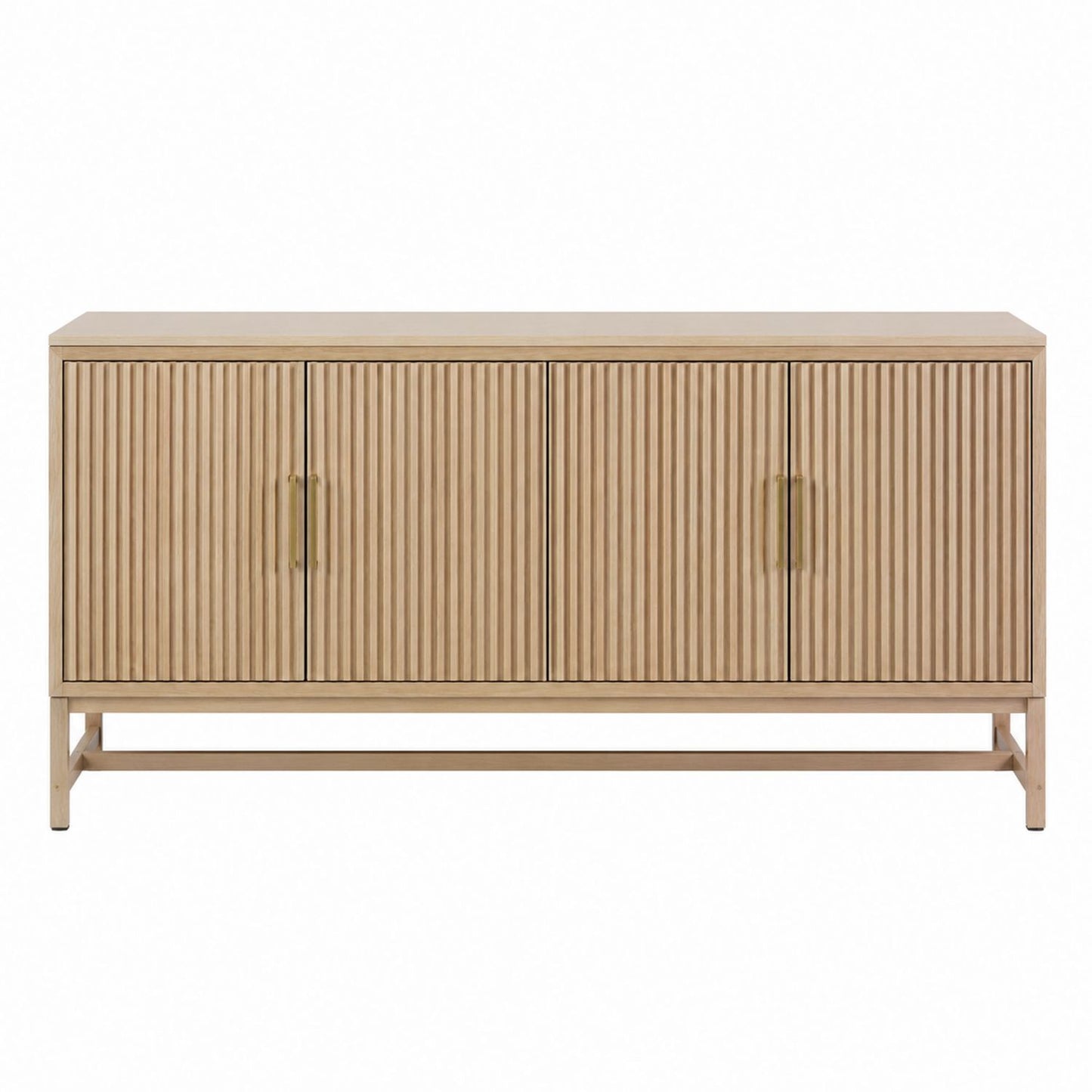 Solid Oak Sideboard with Brass Handles 180cm