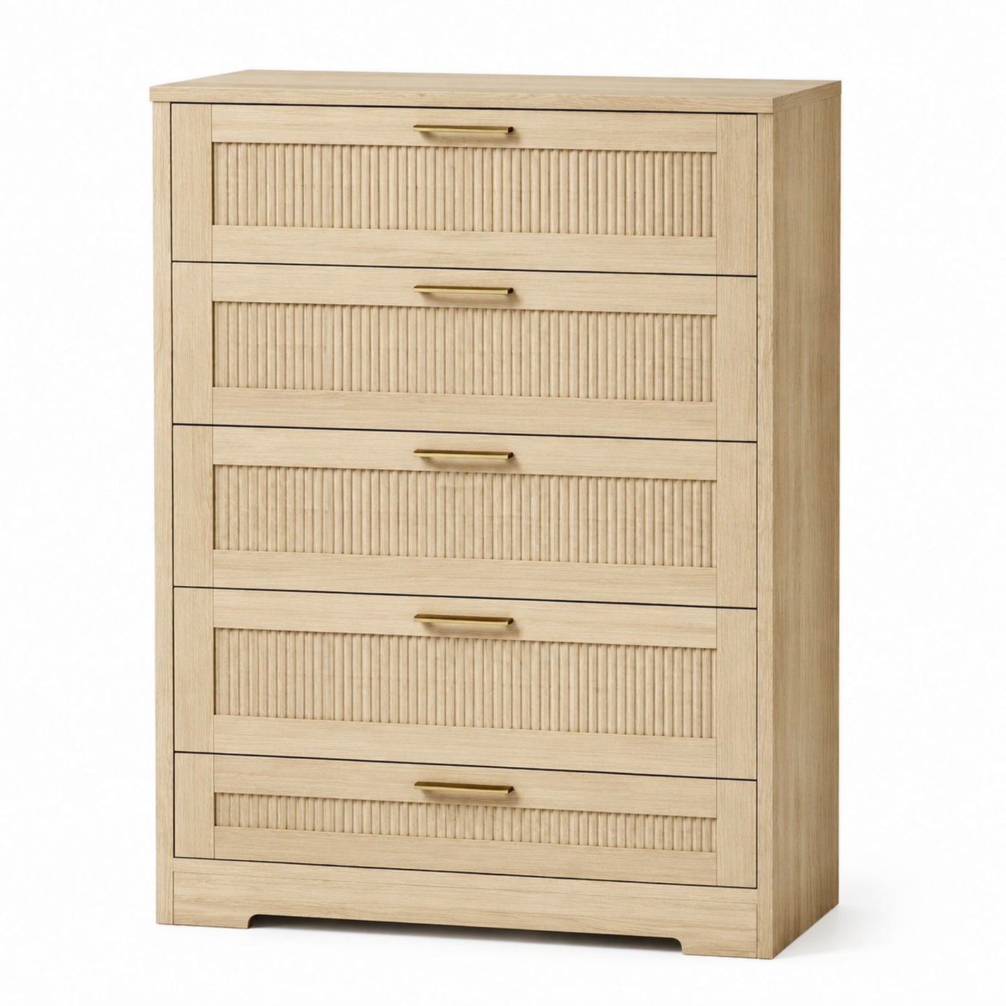 Wooden 5-Drawer Dresser Natural Oak