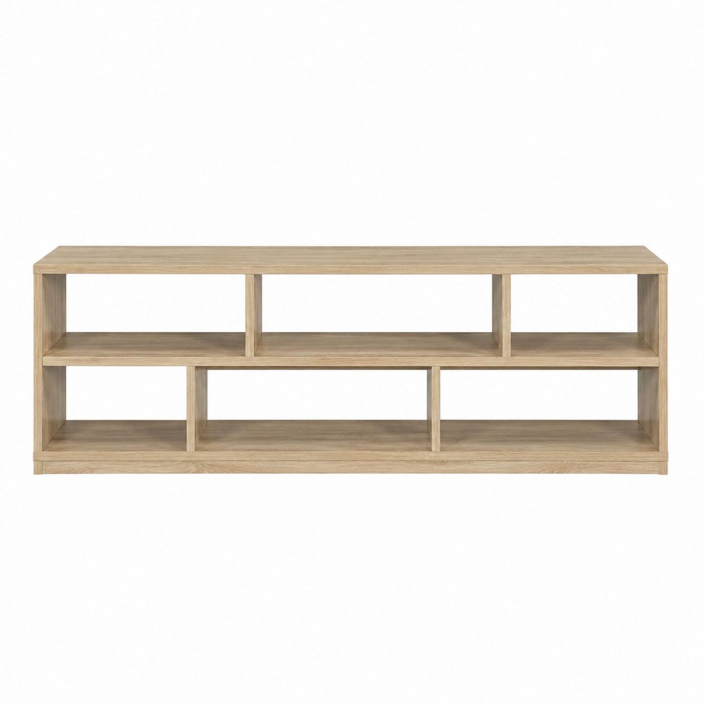 Wood TV Stand Entertainment Center Natural Finish 120cm