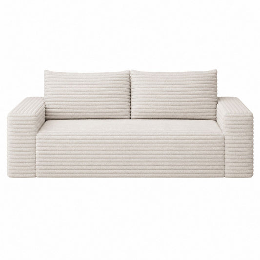 Polyester Upholstered Sofa with Cushioned Back and Armrests