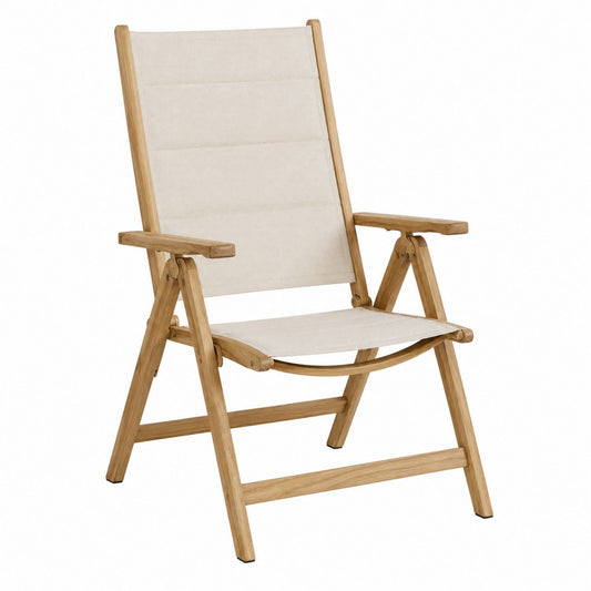 Teak Beige Foldable Outdoor Chair