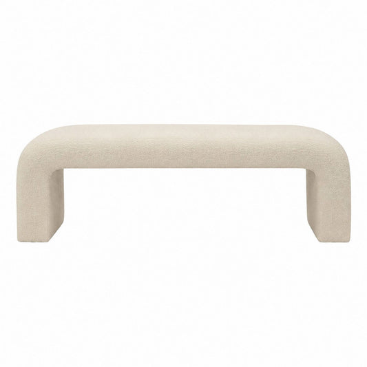 Fabric Bench Beige Rectangular 160cm
