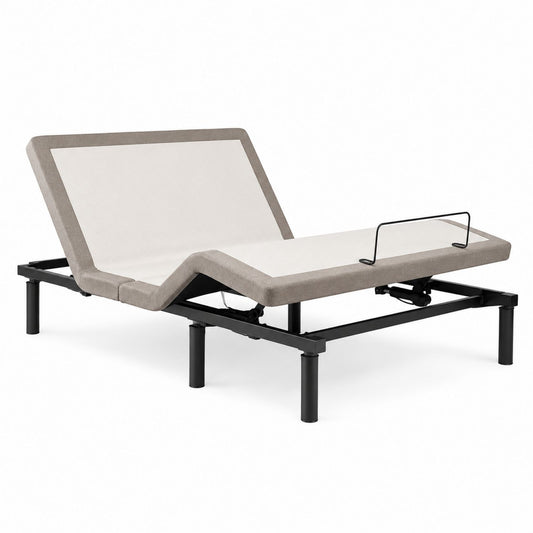 Adjustable Bed Frame Steel and Fabric Light Gray 200cm x 150cm