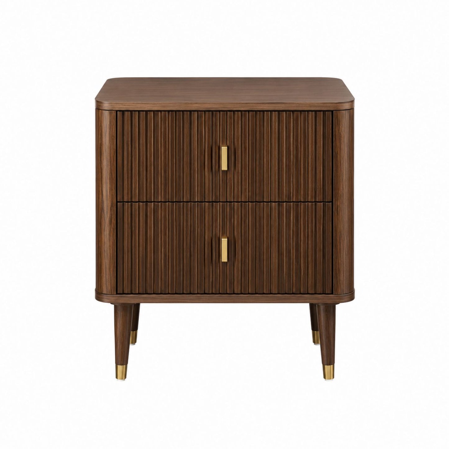 Wood Nightstand with 2 Drawers Brown 50cm x 40cm x 60cm