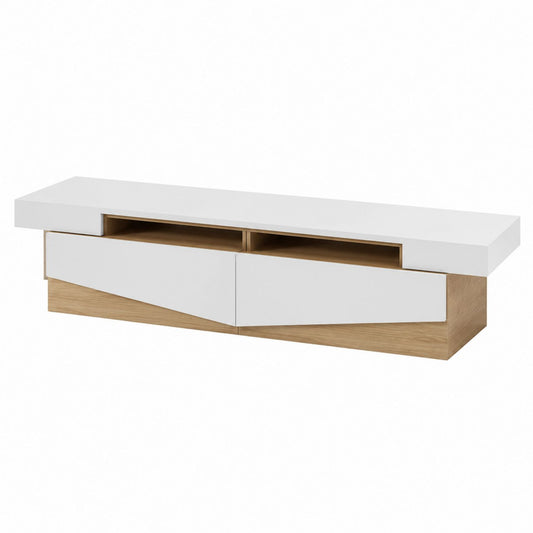 MDF White Oak TV Stand with Storage 180 cm