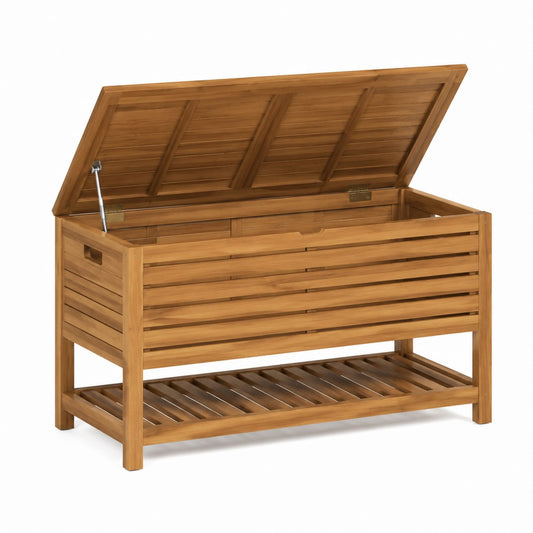 Outdoor Acacia Wood Storage Box with Lid 120x50x60cm