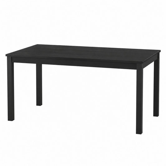 Rectangular MDF Dining Table with Metal Legs Black 120x60x75 cm