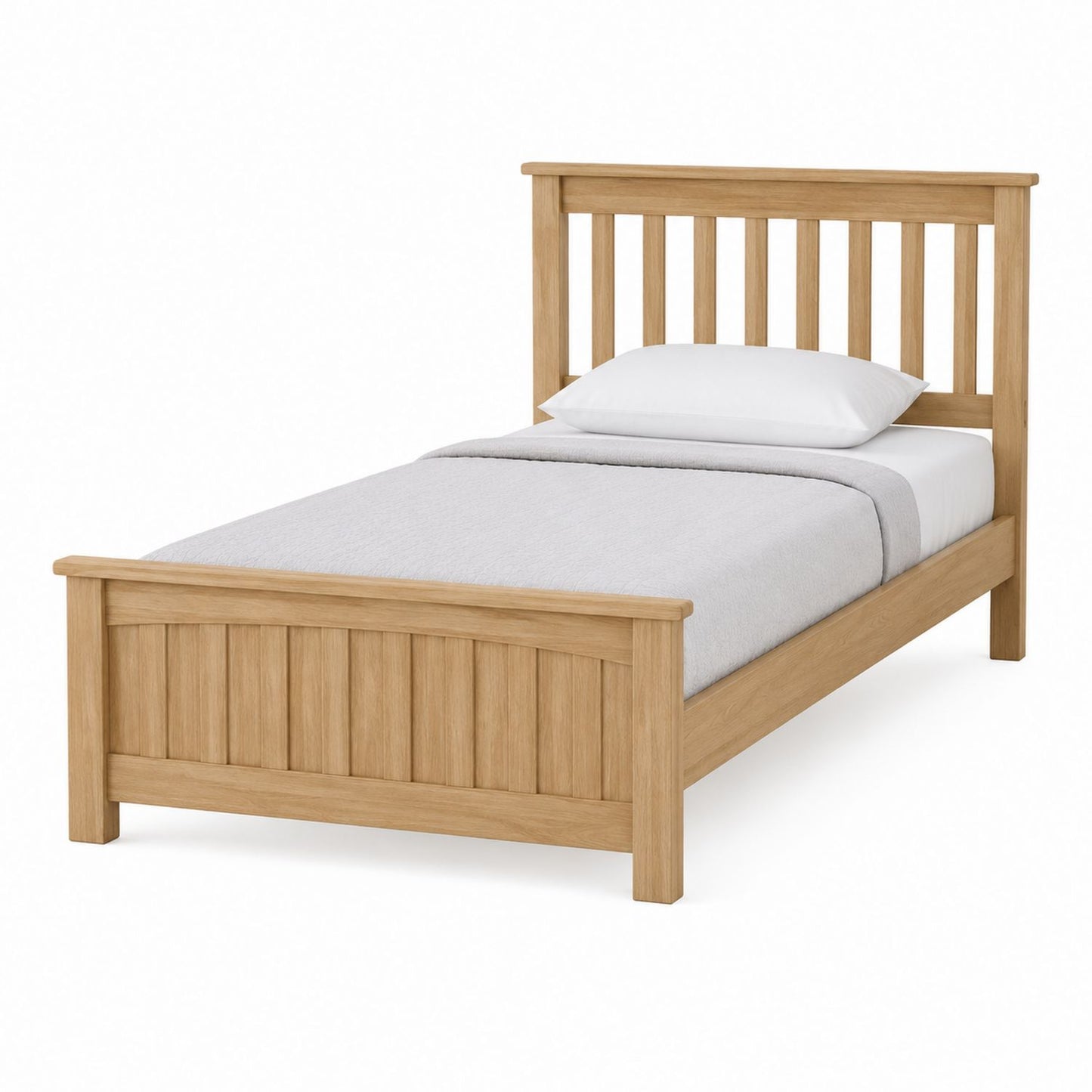 Twin Oak Bed Frame Natural Finish 200 cm x 100 cm