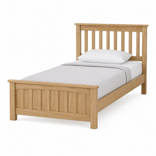 Twin Oak Bed Frame Natural Finish 200 cm x 100 cm