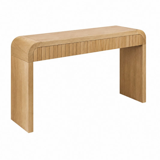 Oak Wood Console Table Rectangular 120 cm x 35 cm x 76 cm