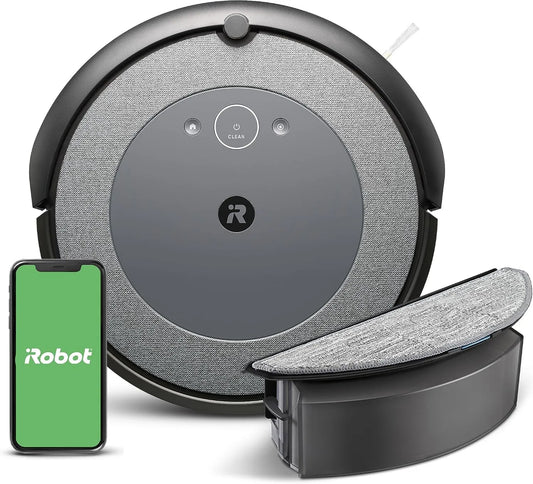 iRobot Roomba Combo i5 Robot Vacuum and Mop, Works with Alexa, Ideal for Pet Hair, Carpet and Hard Floors, Clean by Room with Smart Mapping
