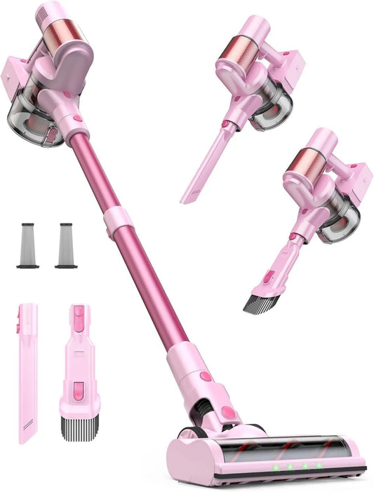 Cordless Stick Vacuum 50Kpa/600W/60, Cordless Design, 60 Mins, Pink