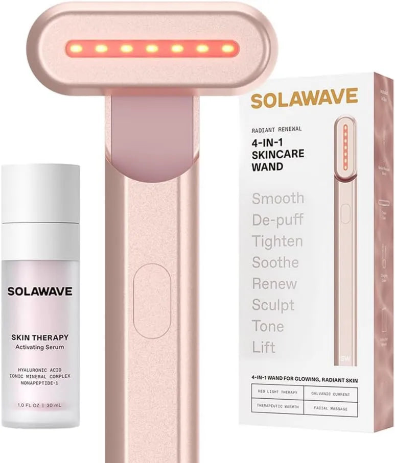 LED Light Therapy Device 4-in-1, Red Light Therapy, For Face and Neck, Solawave