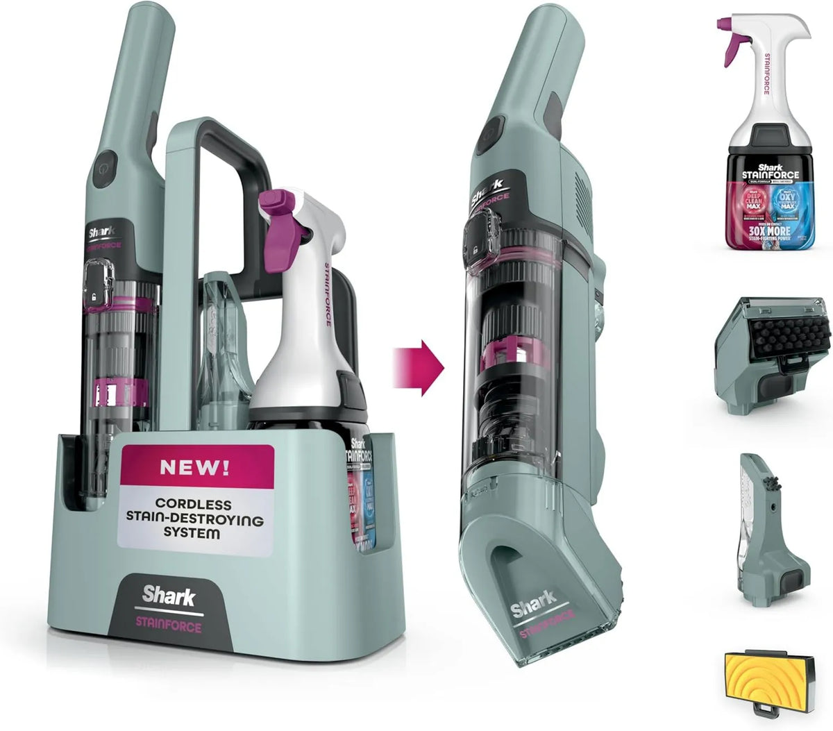 Shark HX101, Caddy HX101, Shark StainForce Cordless Stain, Odor & Urine Remover, Cordless Design